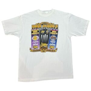 Vintage 2001 NBA Finals Lakers vs 76ers Tee XL Majestic Kobe Iverson Y2K Shirt